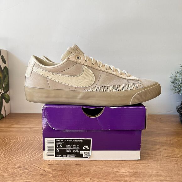 Nike SB Zoom Blazer Low x FPAR Khaki Rattan Sneakers Women's Size US 9 - Picture 1 of 7
